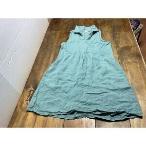 Terzo Millennio 100% Linen Green Dress Made in Italy Womens Size Large